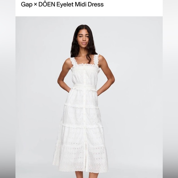 Gap × DÔEN White Eyelet Midi Dress - Picture 1 of 1